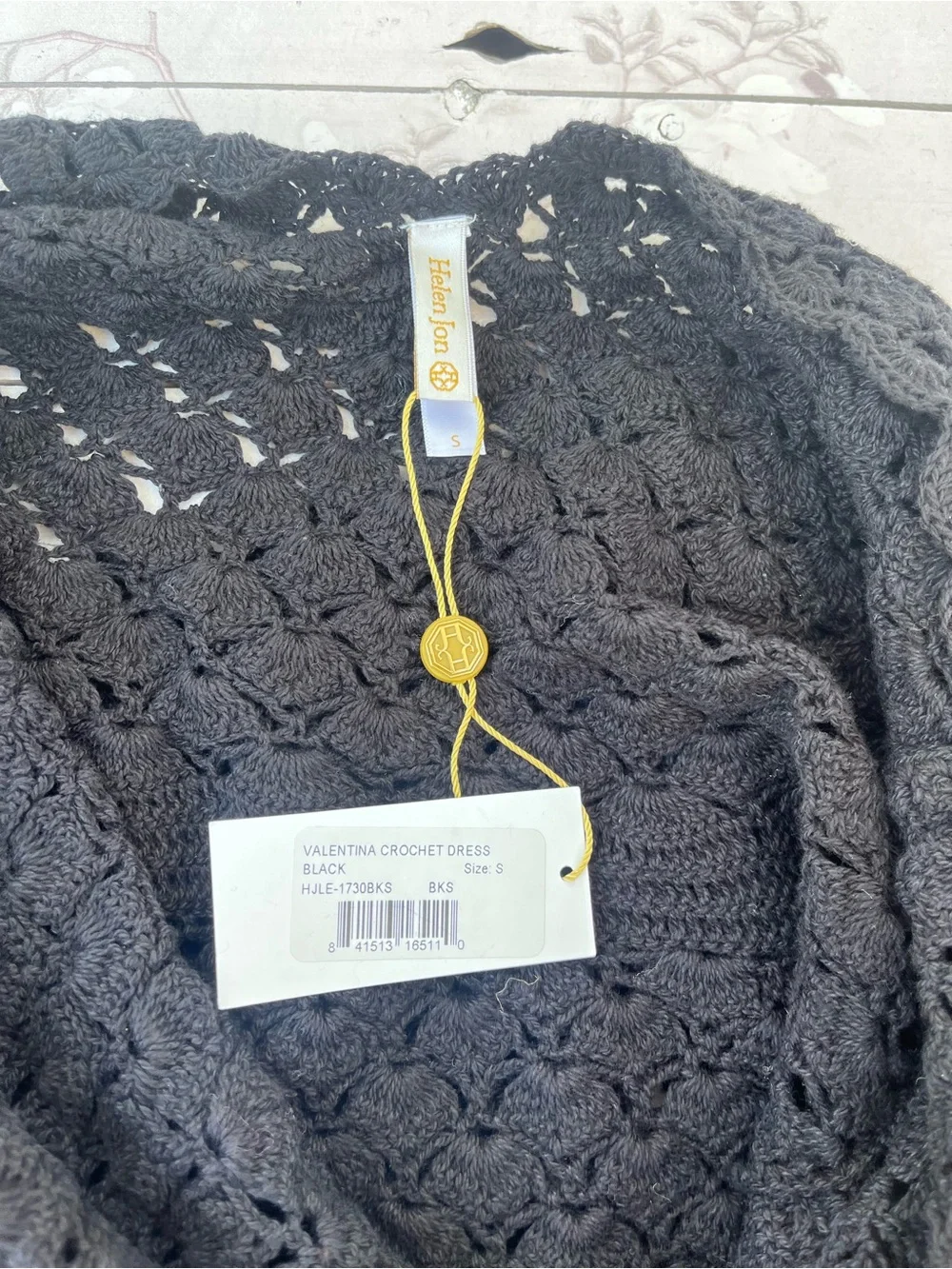 Helen Jon Black Crochet cover up and String Bikini Bottom - Picture 8 of 11